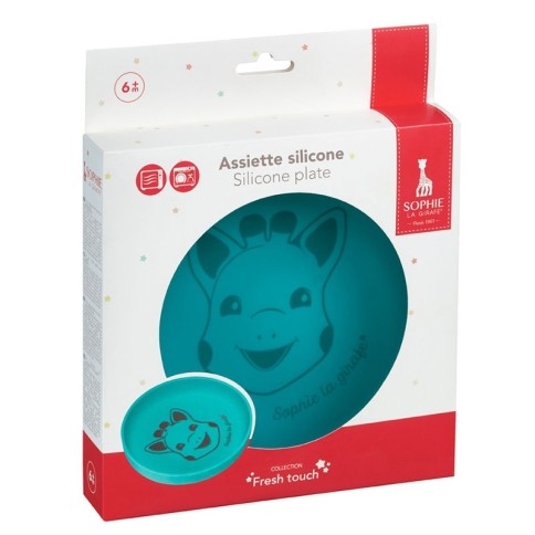 Sophie la girafe Silikon Teller, Blau