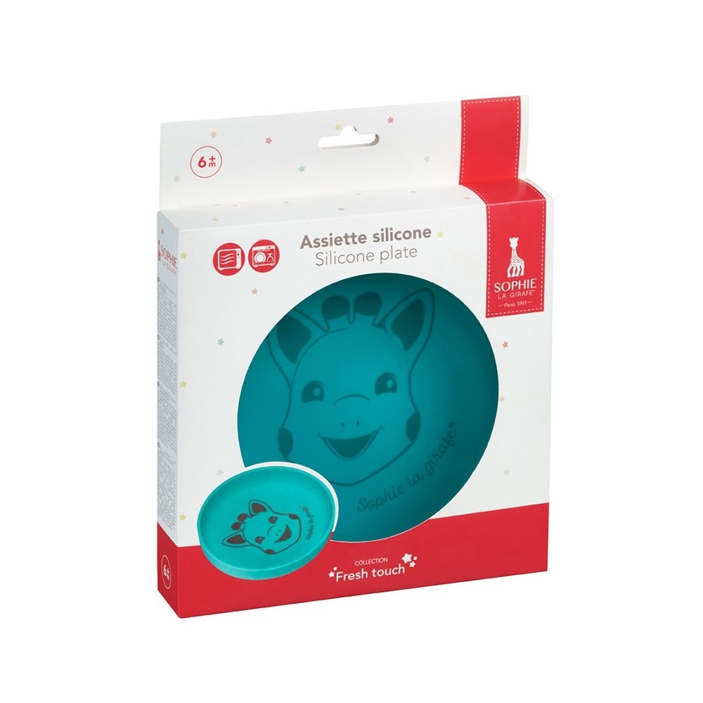 Sophie la girafe Silikon Teller, Blau