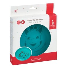 Sophie la girafe Silikon Teller, Blau