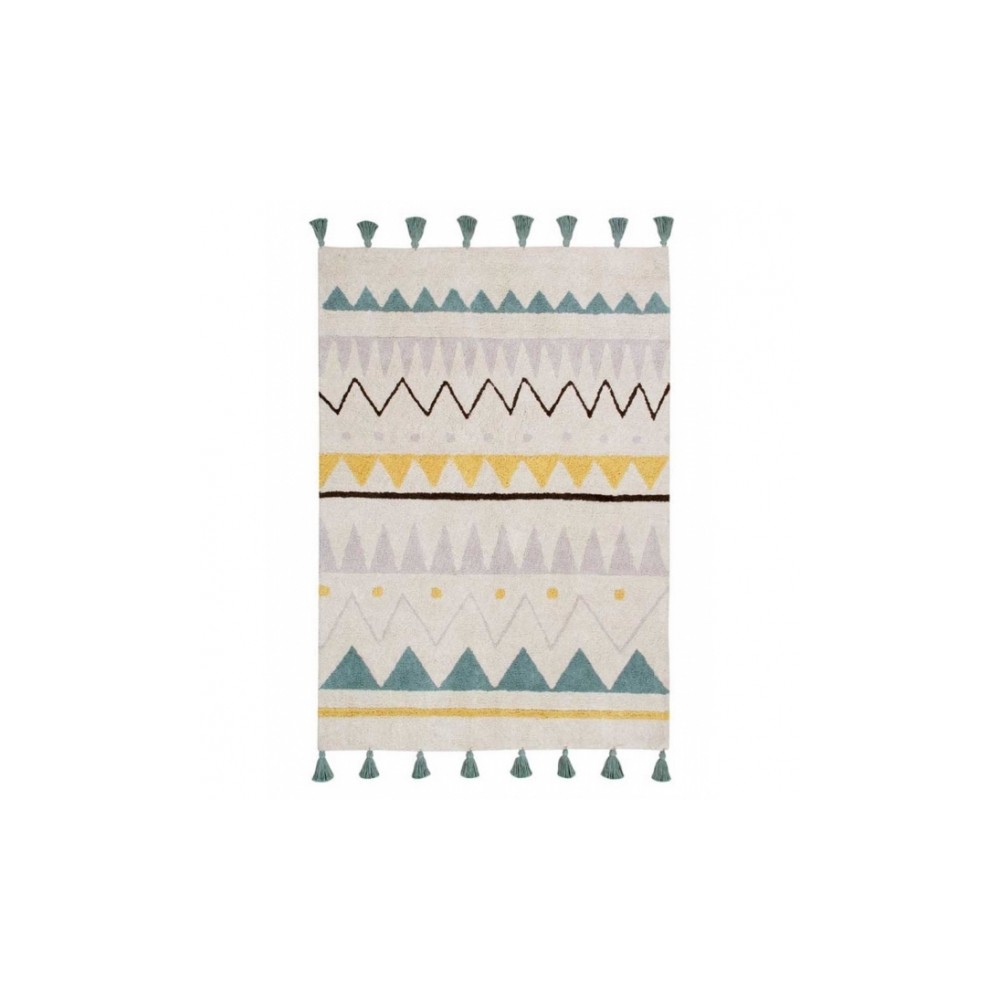 Tapis Azteca Naturel Vintage Bleu