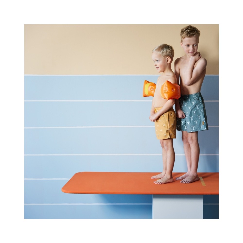 UV Badeshorts, Palmtree Steel Gray - 122-128 cm