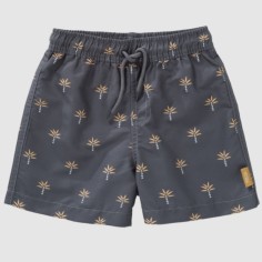 UV Badeshorts, Palmtree Steel Gray - 122-128 cm