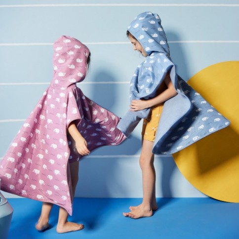 Badetuch Poncho, Whale Blue Fog