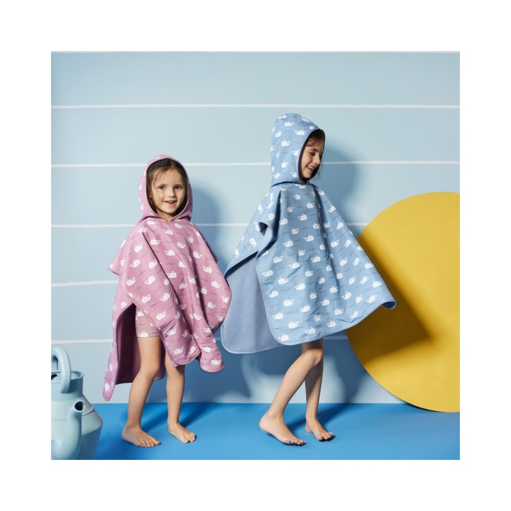 Badetuch Poncho, Whale Blue Fog