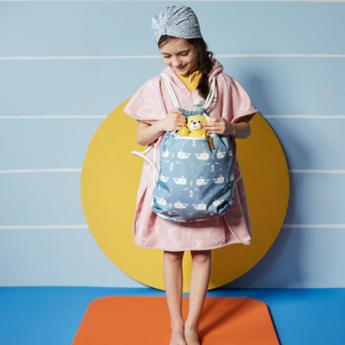 Badetuch Poncho, Whale Blue Fog