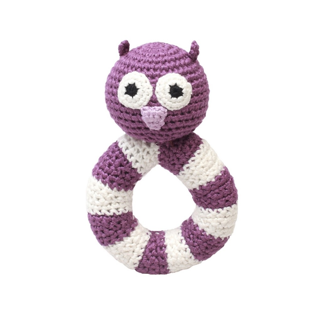 natureZoo Crochet Raing hochet, Dunkel Lilacous Owl