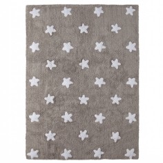 Tapis en lin d'étoiles blancs