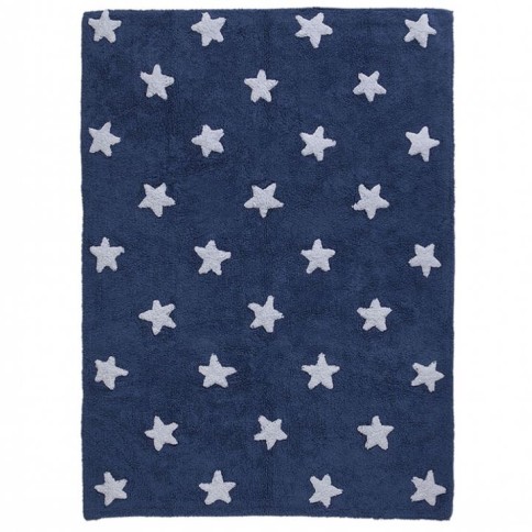 Tapis marine étoiles blancs