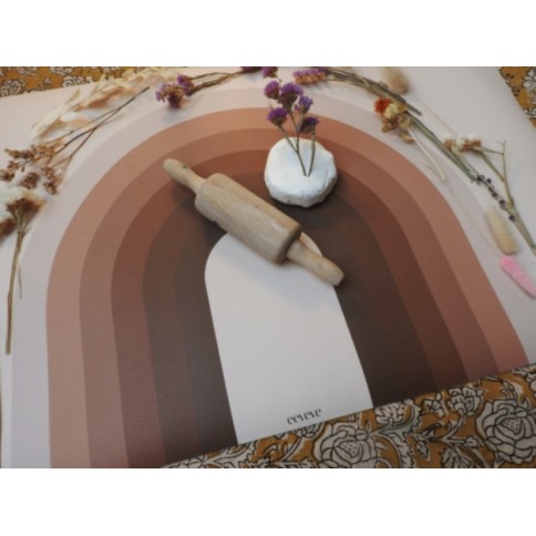 Schreibtischmatte Retro-Linien, Braun