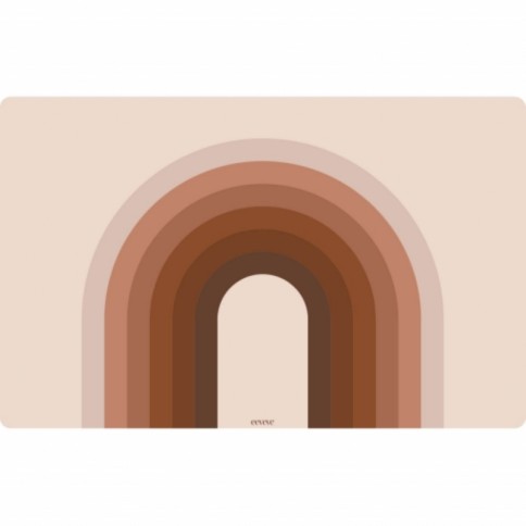 Schreibtischmatte Retro-Linien, Braun