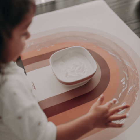 Schreibtischmatte Retro-Leinen, Pfirsich