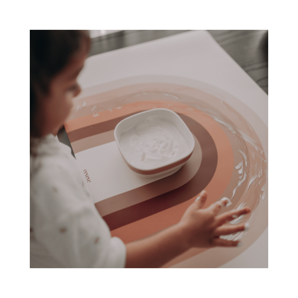 Schreibtischmatte Retro-Leinen, Pfirsich