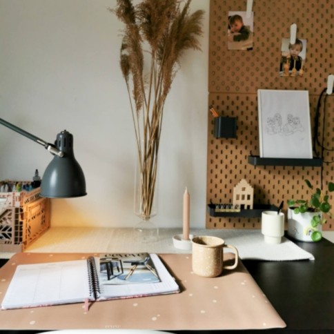 Schreibtischmatte Punkte, Zimt