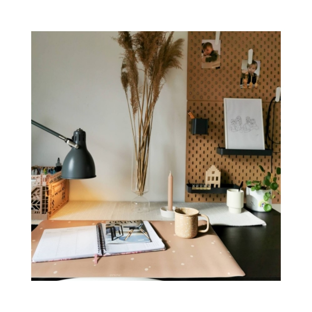 Schreibtischmatte Punkte, Zimt