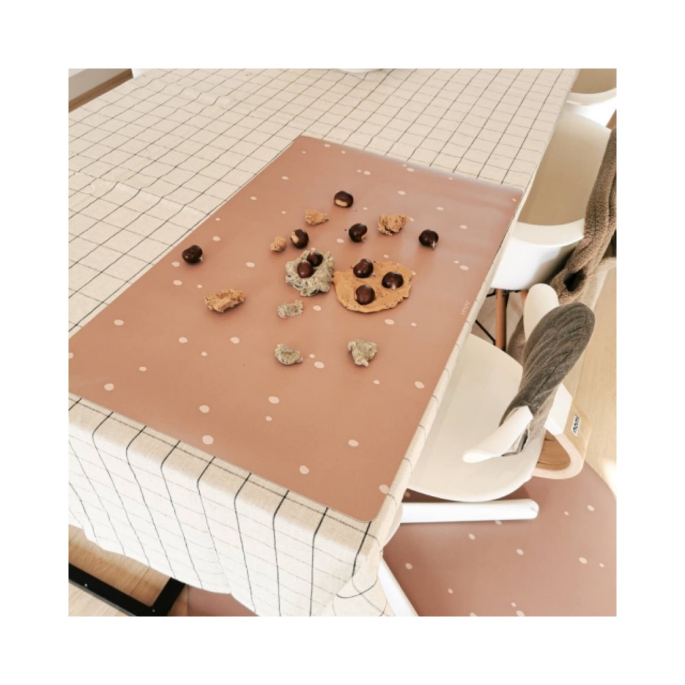 Schreibtischmatte Punkte, Zimt