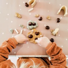 Schreibtischmatte Punkte, Zimt