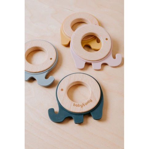 Babys Only Beissring-Elefant, Vintage Blue