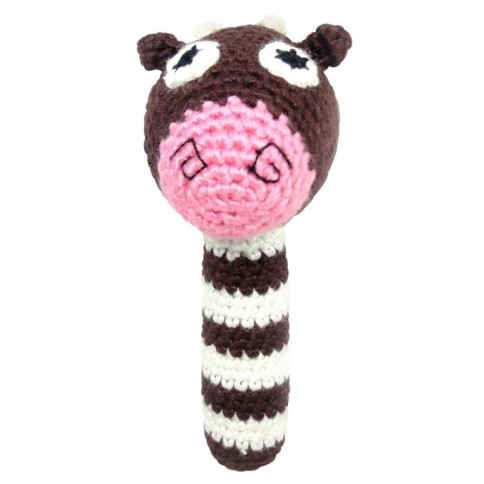 natureZOO Rasselstab gehäkelt, Braune Kuh