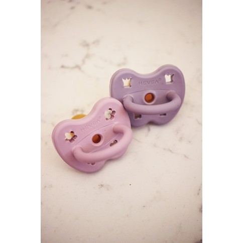 Naturkautschuk Schnuller 2er Pack, Dusty Violet + Light Orchid - kiefergerecht
