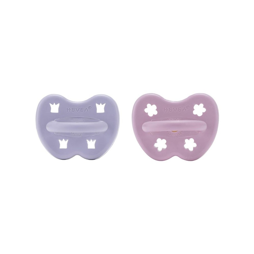 Naturkautschuk Schnuller 2er Pack, Dusty Violet + Light Orchid - kiefergerecht