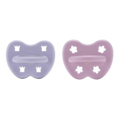 Naturkautschuk Schnuller 2er Pack, Dusty Violet + Light Orchid - kiefergerecht