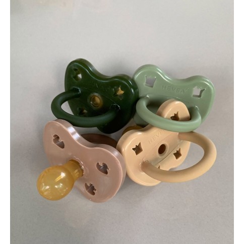 Naturkautschuk Schnullerm 2er Pack, Moss Green + Deep Forrest Green - kiefergerecht