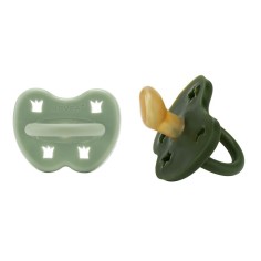 Naturkautschuk Schnullerm 2er Pack, Moss Green + Deep Forrest Green - kiefergerecht