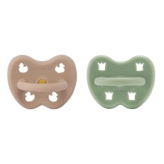 Naturkautschuk Schnuller 2er Pack, Tan Beige + Moss Green - kiefergerecht