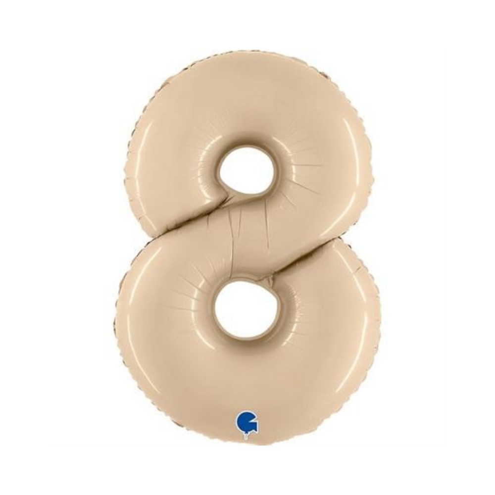 Folienballon Zahl 0 Satin, Cream 100cm/40"