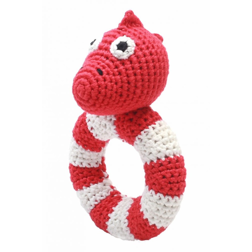 natureZOO Häkelringrassel, Red Dino