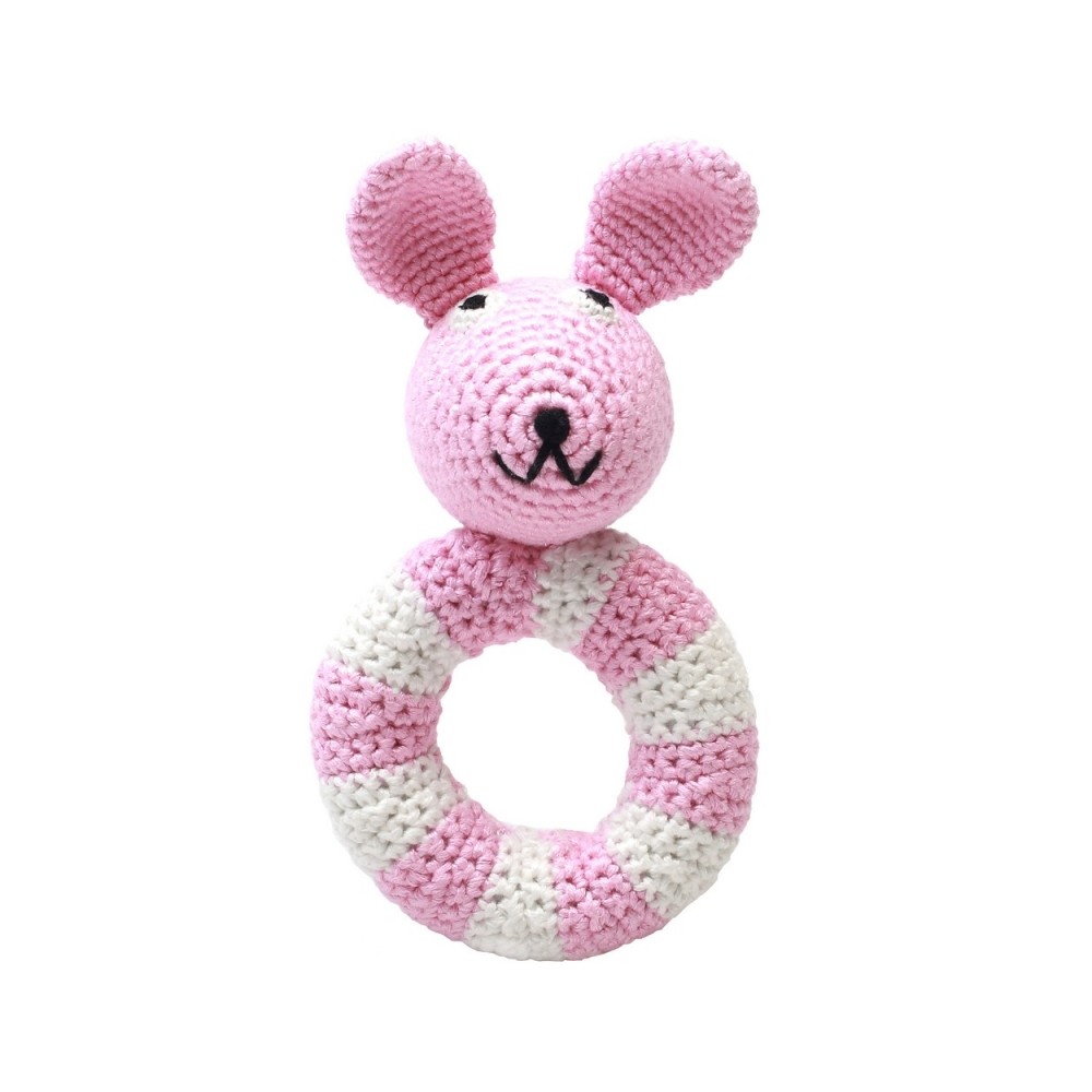 natureZOO Häkelringrassel, Hellrosa Kaninchen