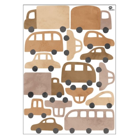 Tresxics textile Wandaufkleber Autos und Lastwagen (1 Bogen), Brown