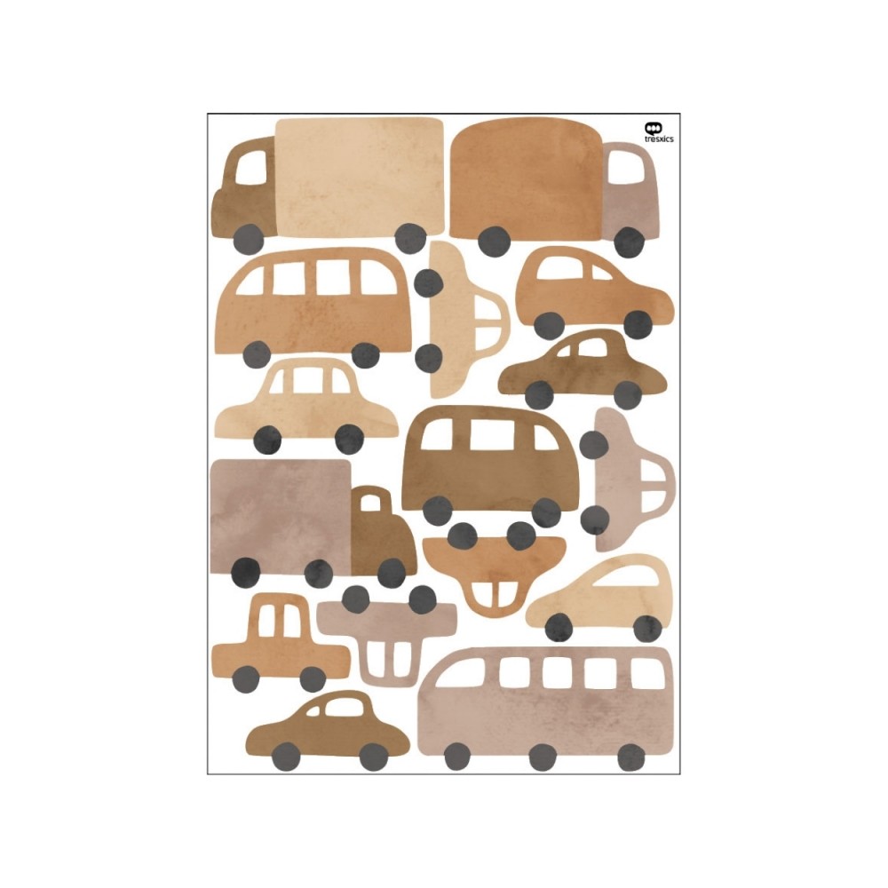 Tresxics textile Wandaufkleber Autos und Lastwagen (1 Bogen), Brown