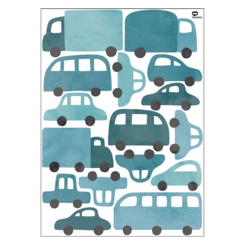 Tresxics textile Wandaufkleber Autos und Lastwagen (1 Bogen), Blau