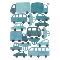 Tresxics textile Wandaufkleber Autos und Lastwagen (1 Bogen), Blau