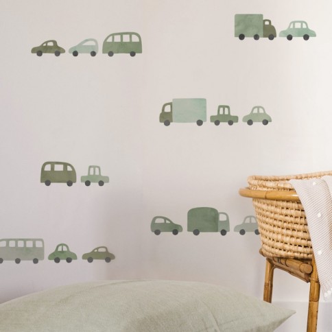 Tresxics textile Wandaufkleber Autos und Lastwagen (2 Bogen), Brown