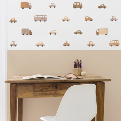 Tresxics textile Wandaufkleber Autos und Lastwagen (2 Bogen), Brown