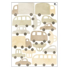 Tresxics textile Wandaufkleber Autos und Lastwagen (2 Bogen), Gelb