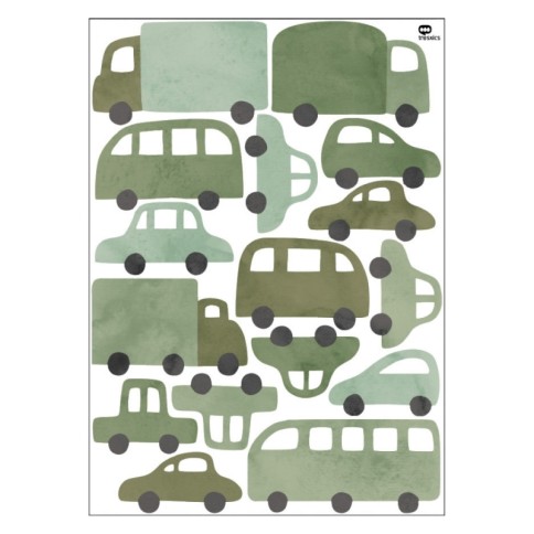 Tresxics textile Wandaufkleber Autos und Lastwagen (2 Bogen), Grün