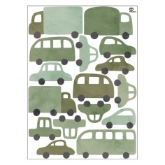 Tresxics textile Wandaufkleber Autos und Lastwagen (2 Bogen), Grün