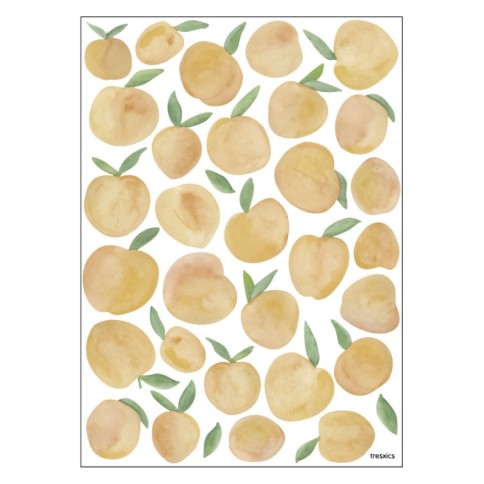 Tresxics textile Wandaufkleber Pflaumen in Aquarell (1 Bogen), Gelb