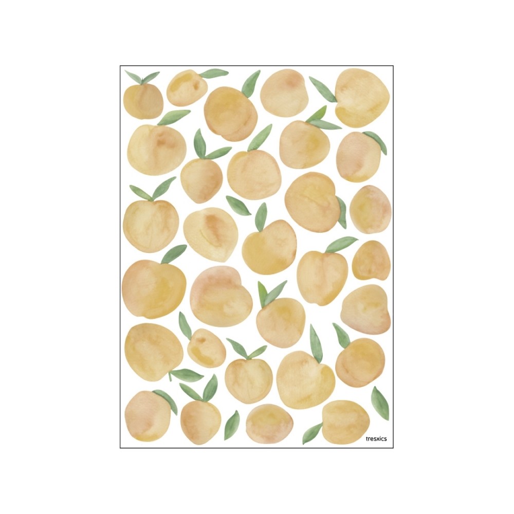 Tresxics textile Wandaufkleber Pflaumen in Aquarell (1 Bogen), Gelb