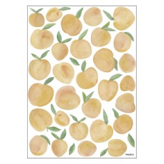 Tresxics textile Wandaufkleber Pflaumen in Aquarell (1 Bogen), Gelb