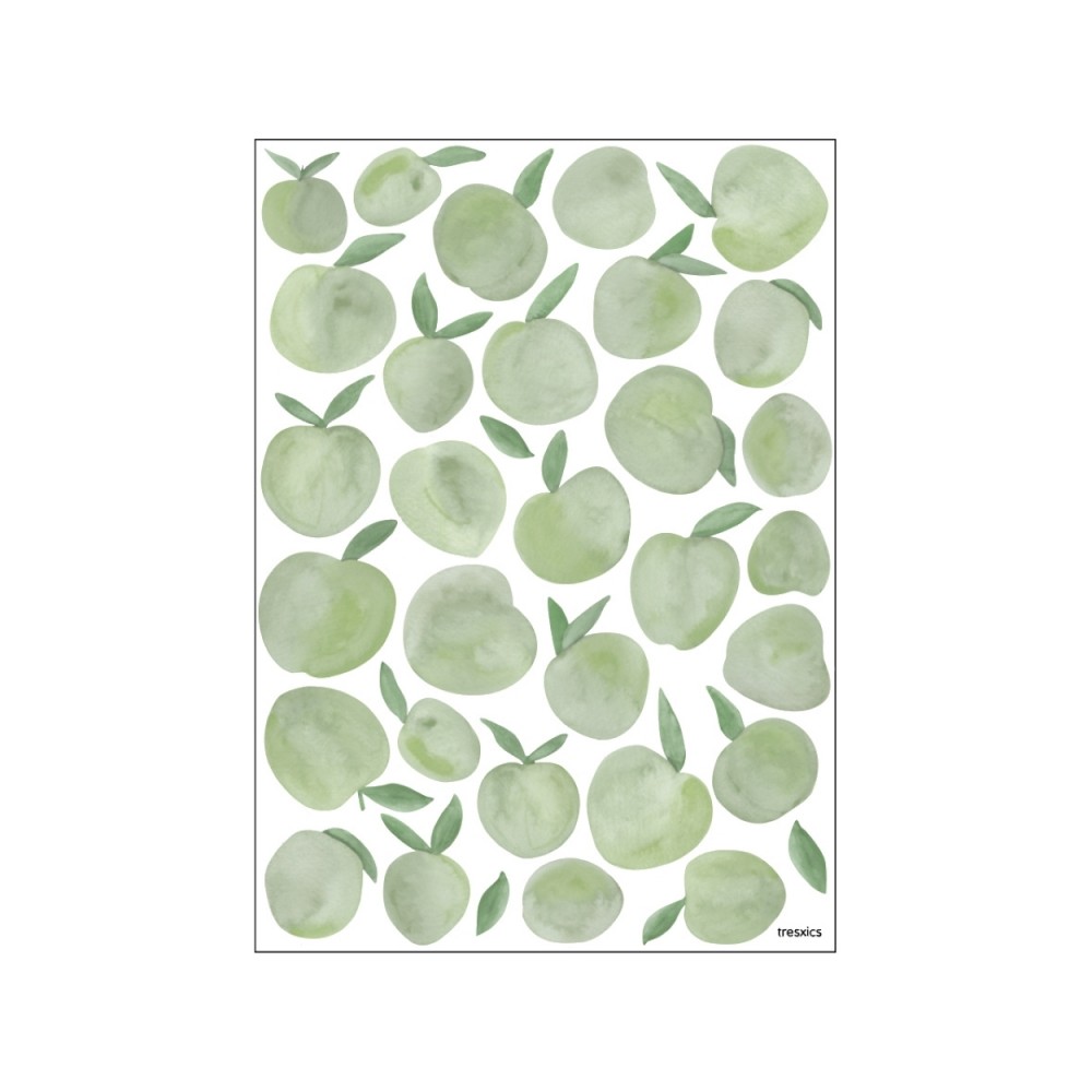 Tresxics textile Wandaufkleber Pflaumen in Aquarell (1 Bogen), Grün