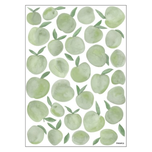 Tresxics textile Wandaufkleber Pflaumen in Aquarell (2 Bogen), Grün