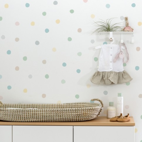 Tresxics textile Wandaufkleber mit Kreismuster (1 Bogen)