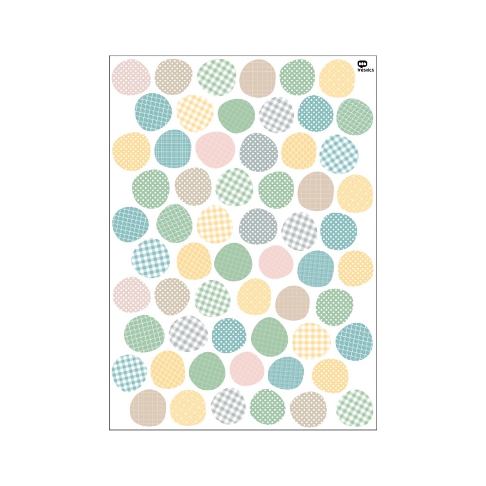 Tresxics textile Wandaufkleber mit Kreismuster (1 Bogen)