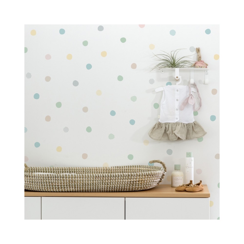 Tresxics textile Wandaufkleber mit Kreismuster (2 Bogen)