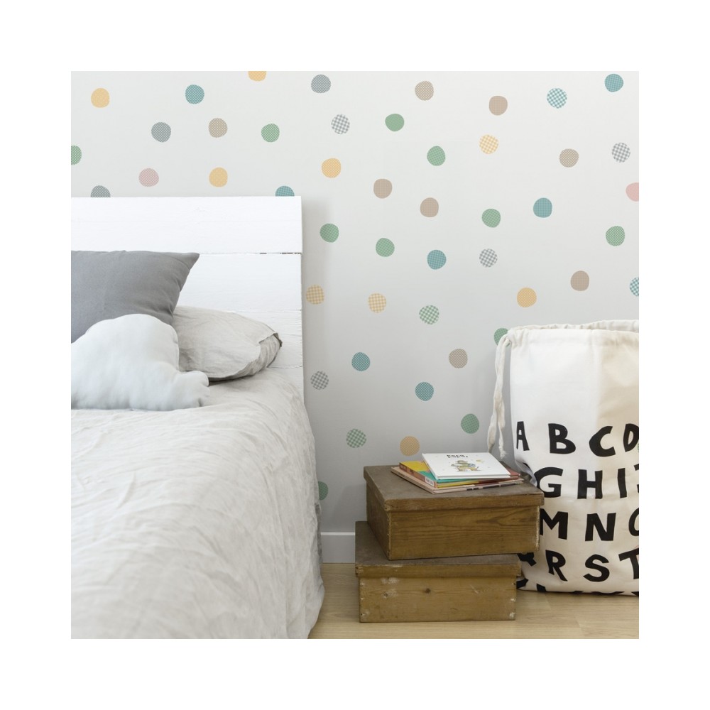 Tresxics textile Wandaufkleber mit Kreismuster (2 Bogen)