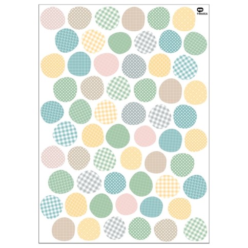 Tresxics textile Wandaufkleber mit Kreismuster (2 Bogen)